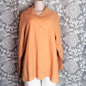 Tan Linen Button Down Top